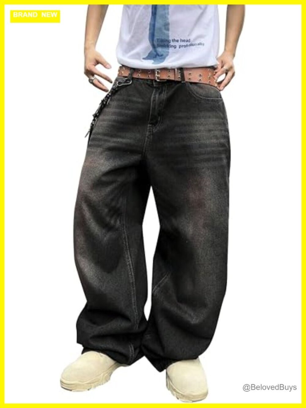 85% Cotton Y2k Skater Wide Leg Jeans Unisex Baggy Denim Pants
